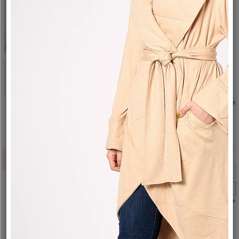 Stylish Tan Wrap Coat Attitudes by Renee